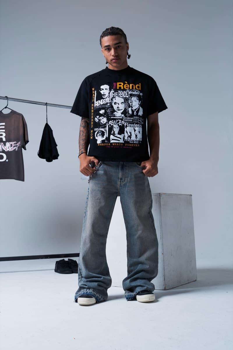 Rendered Brand lookbook — black graphic tee