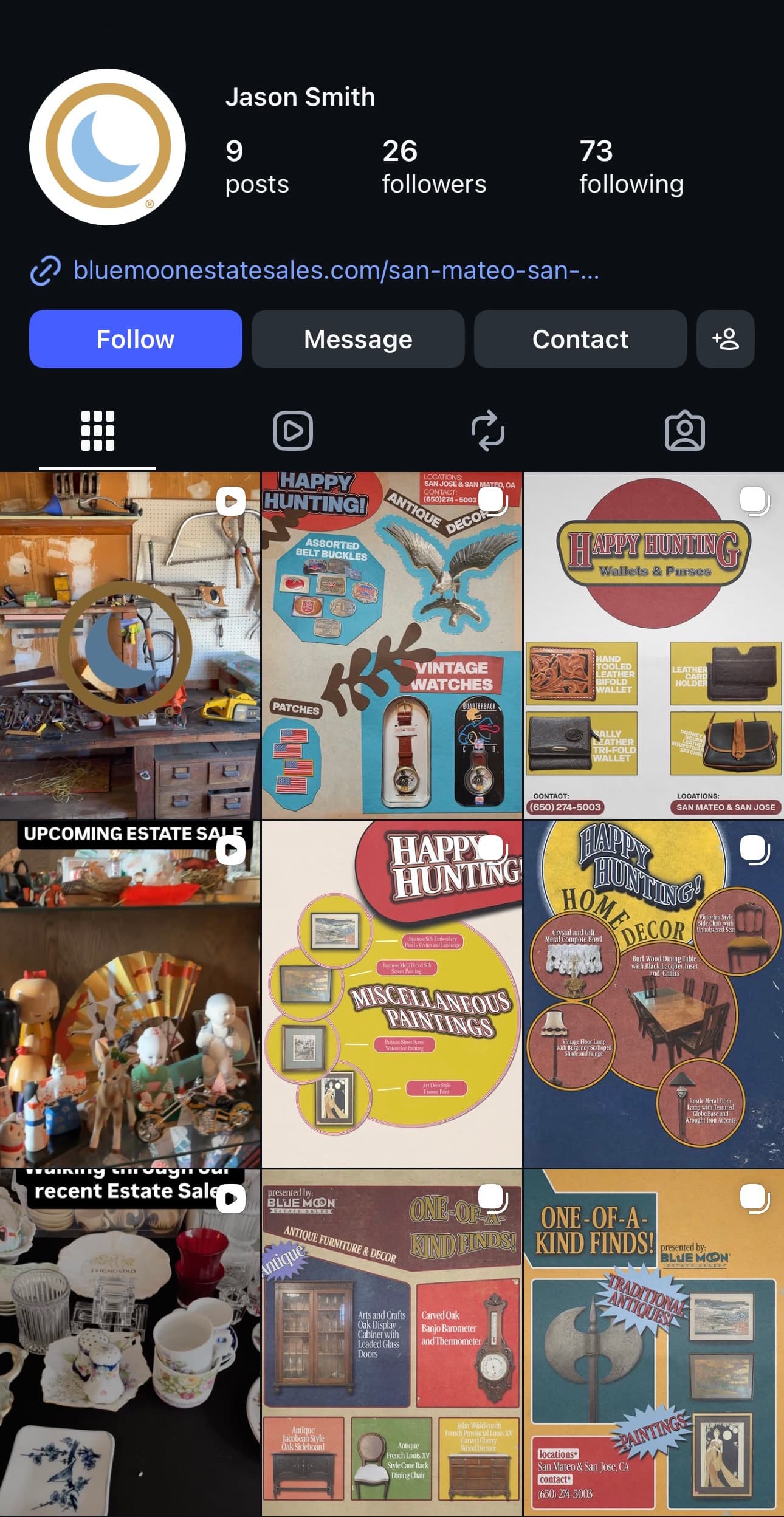 Blue Moon Estate Sales social content